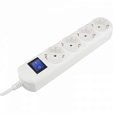 Удлинитель Power Cube 1,5 м, 4р с/з, с выкл.16А бел. (PC-5B-1,5M)