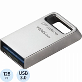 Флеш-память Kingston 128Gb DataTraveler Micro(DTMC3G2/128GB)USB3.0 сереб