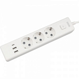 Удлинитель Power Cube, 3р/1.9м выкл.,3USB, 3.5кВт, 16А,3x1,0 белый(PC-5-2M)