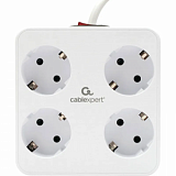 Сетевой фильтр Cablexpert Plate 4р/2м, 10А, 2xUSB, белый(PLT-4-C2U2-W-2)
