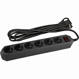 Сетевой фильтр ЭРА 3м 6 розеток, черный (USF-6es-3m-B-BOX)