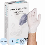 Перчатки нитрил., н/с, н/о,3,5гр./шт,бел.FOXY  (L) 50 пар/уп ШК5669/8683
