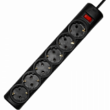 Сетевой фильтр PROGIX PG646 6р/3м/3,5кВТ/16А заземление, черный,КГ-ХЛ 3х1.5
