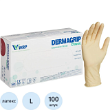 Перчатки мед. смотров. латекс н/c,н/о, текст,2хлор Dermagrip Cls (L) 50п/уп