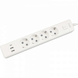 Удлинитель Power Cube, 4р/1.9м выкл.,3USB, 3.5кВт,16А,3x1,0 белый(PC-6-2M)