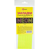 Закладки самоклеящиеся для книг,прямые,наб.6 шт,350мкм,желтый neon,2921-912