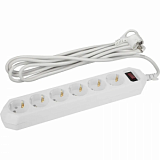 Сетевой фильтр ЭРА 1,5м 6 розеток, белый (USF-6es-1,5m-W-BOX)