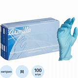 Перчатки нитрил н/о,н/с,текст голуб. Armilla (M) 50пар/уп